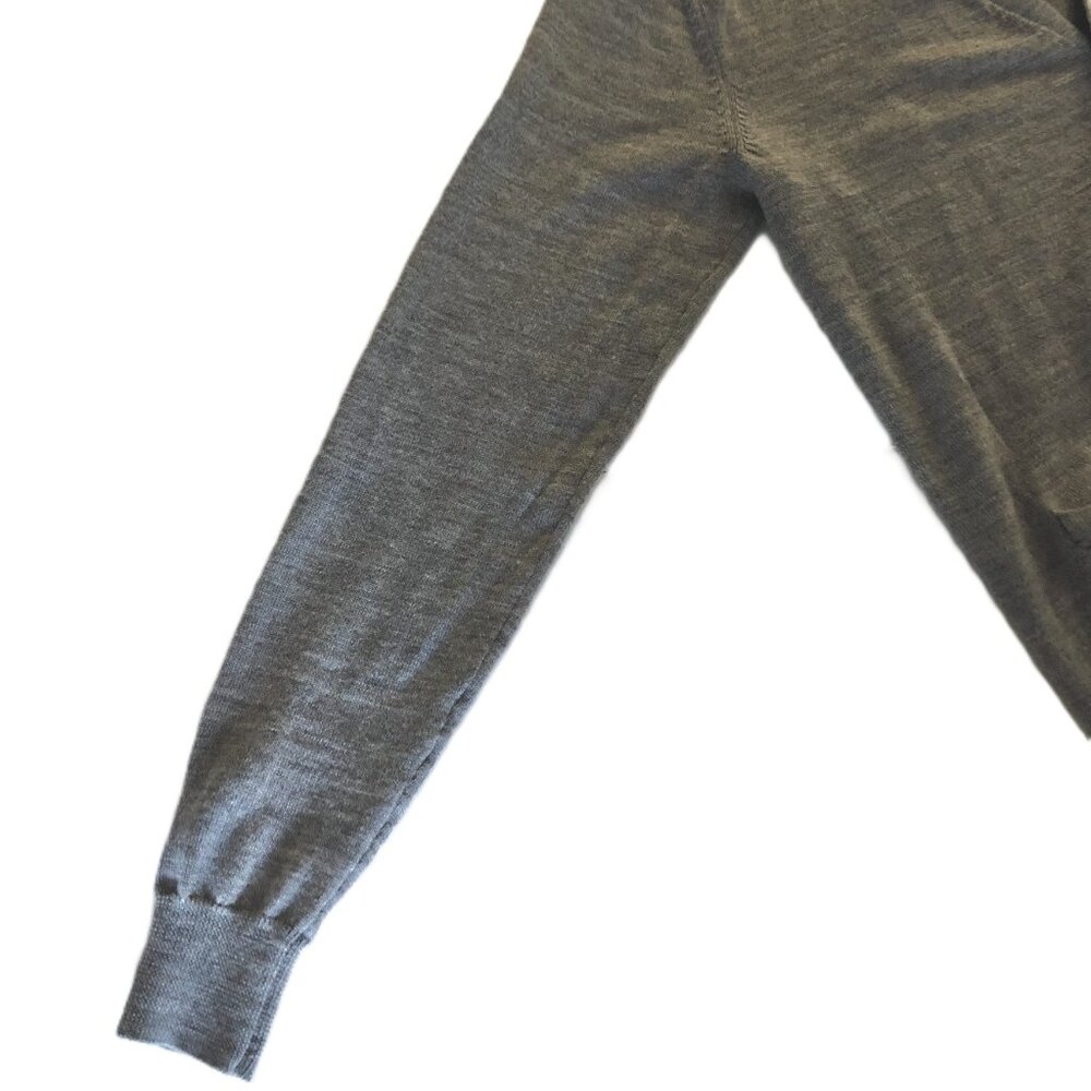 GOODTHREADS 100% Merino Wool Cardigan Sweater Mens XS Gray V-Neck Front Pockets - Picture 8 of 16